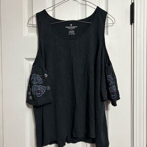 American Eagle Outfitters Black Floral Women's Blouse